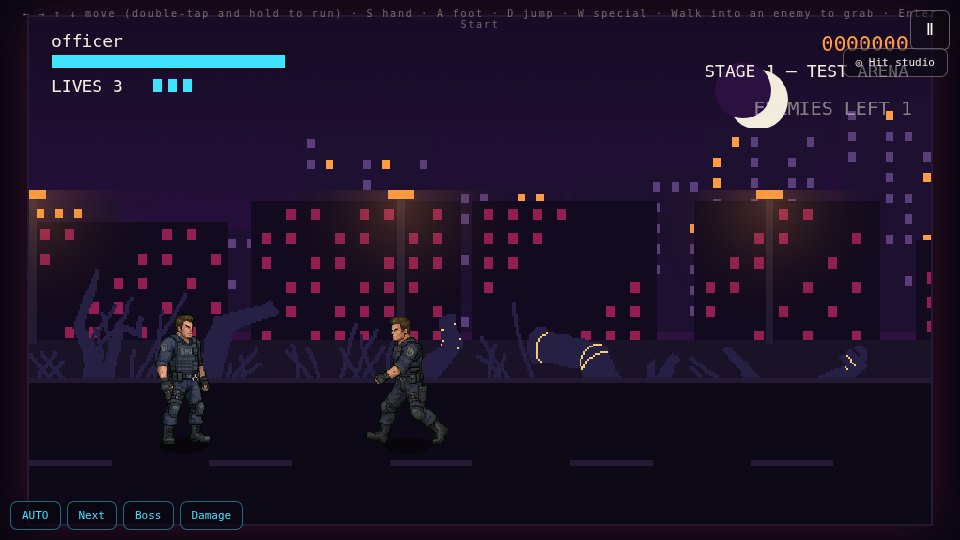 Test arena — the Officer fights another Officer