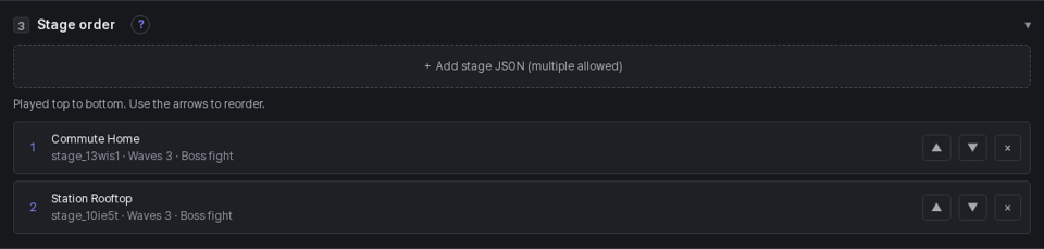 Stage order — two stages